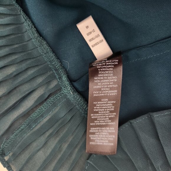 White House Black Market Tank Top XS Petite Teal Pleated Whimsigoth Coquette - Picture 13 of 14